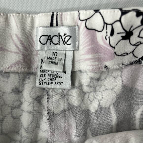 Cache Floral Y2K Skorts Sz 10 Tropical Couture Preppy Skirt Shorts Resort Garden - Picture 7 of 9